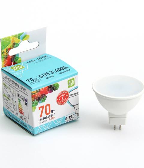 Лампа светодиодная LED-JCDR-standard 7.5Вт 4000К бел. GU5.3 675лм 160-260В ASD