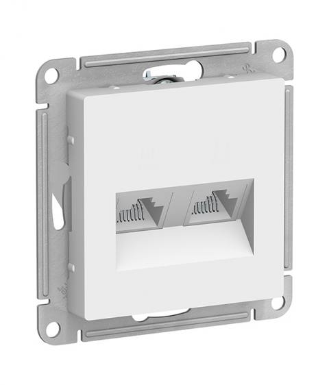 Механизм двойной компьютерной розетки RJ45+RJ45, кат.5E Schneider Electric ATLASDESIGN, цвет белый
