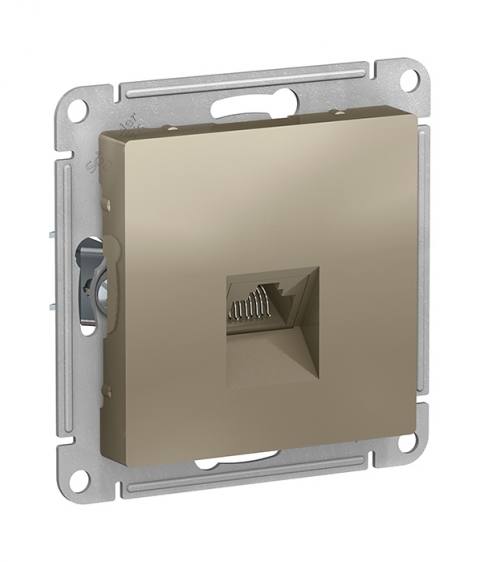 Механизм компьютерной розетки RJ45 Schneider Electric ATLASDESIGN, цвет шампань