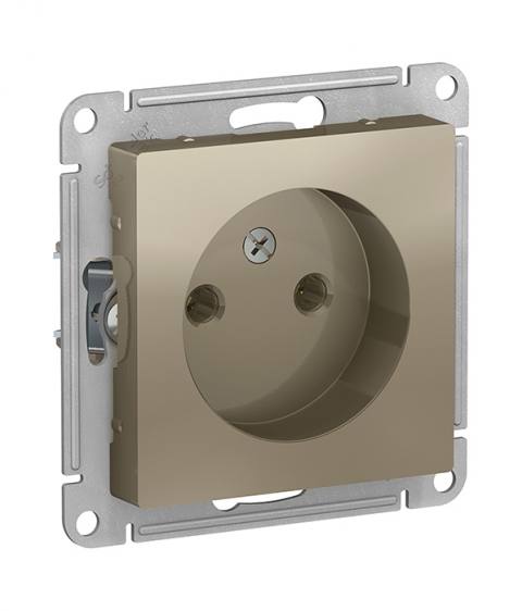 Механизм розетки без заземления, 16А Schneider Electric ATLASDESIGN, цвет шампань