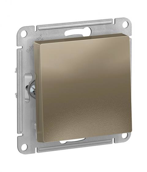 Механизм выключателя одноклавишный сх.1, 10АХ, Schneider Electric ATLASDESIGN, цвет шампань