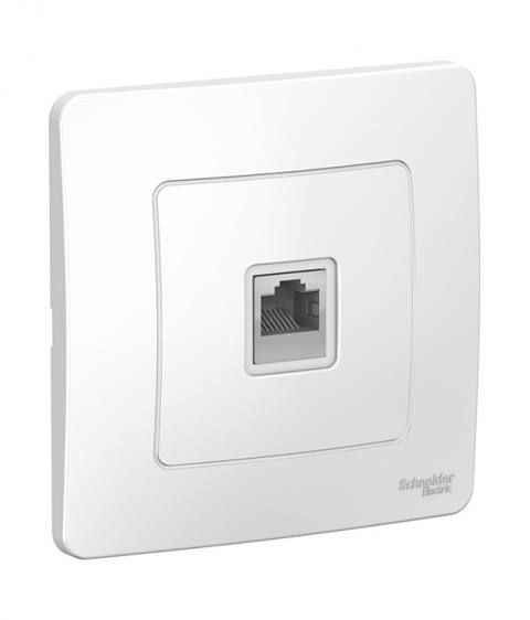 Розетка компьютерная RJ45 категории 5E скрытой установки Schneider Blanca, цвет белый