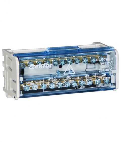 Шина нулевая TEKFOR в корпусе на DIN-рейку SNK-2-2-11