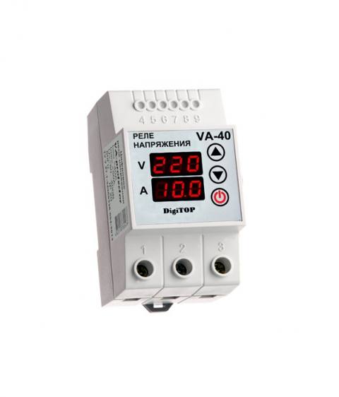 Реле напряжения VA-40A с контролем тока Digitop